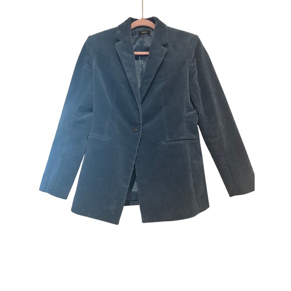 Theory Jackets & Blazers - Theory sz‎ 8 blue corduroy one button blazer pockets I